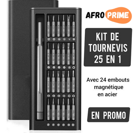 Kit de Tournevis avec Embouts Magnétiques 25 en 1